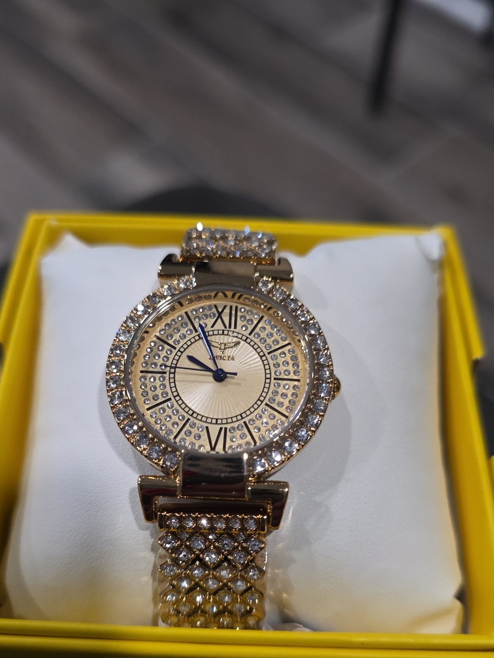 311.  INVICTA 69061 WILDFLOWER  GOLD  TONE STEEL WOMENS WATCH CRYSTAL DIAL 34MM